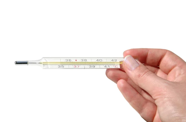 Termometr - na białym tle — Zdjęcie stockowe