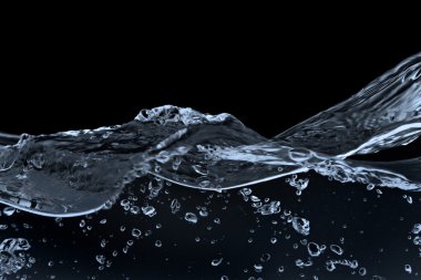 Water isolated on black clipart