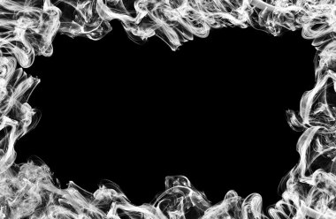 Frame made of smoke on black clipart