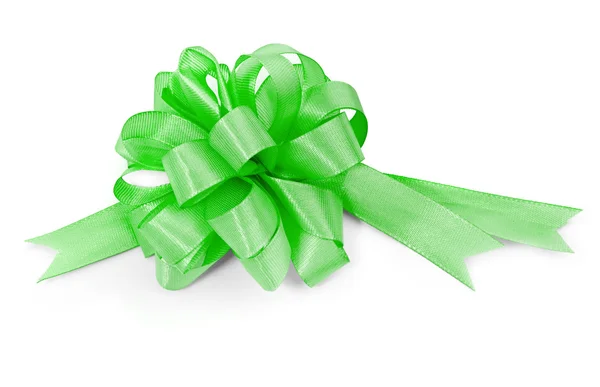 Green ribbon on white — Stock Photo, Image