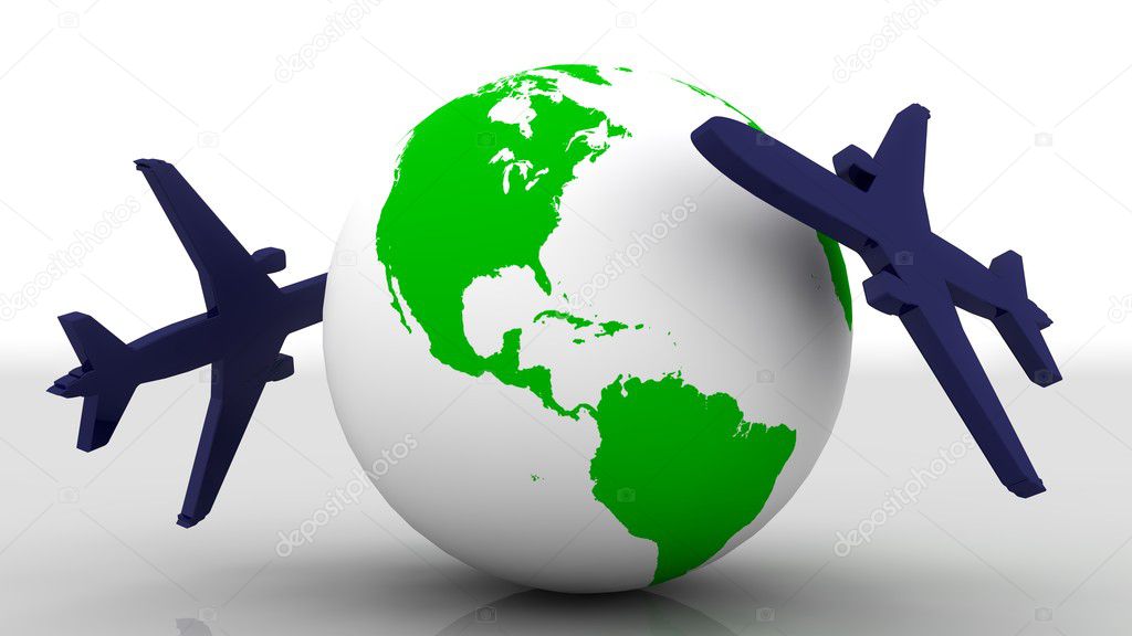 Earth and airplane