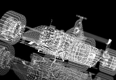 Wireframe formula one clipart