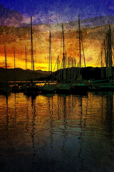Harbour in the sunset — Stock Photo, Image