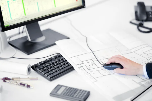 Desk of an architect — Stock Photo, Image