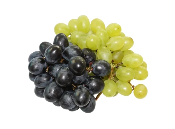 Trauben aus schwarzen und grünen Trauben Stockbild