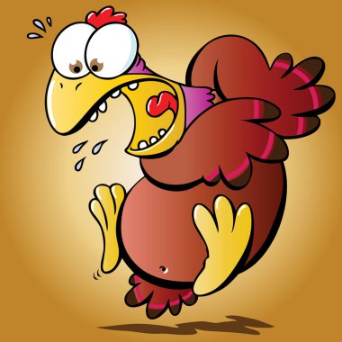 Frightened chicken clipart