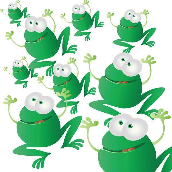 Frogs invasion — Stock Vector