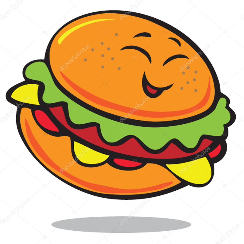 Funny cartoon hamburger — Free Stock Vector © tajim1 #2799900