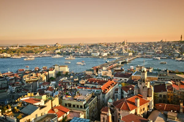 伊斯坦堡全景日落 — 图库照片