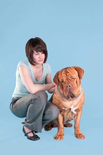 Dívka a pes — Stock fotografie