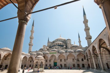 Sultan Ahmet Mosque on summer's day clipart