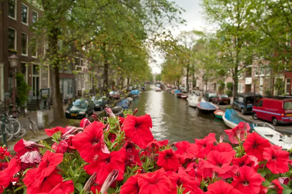 Canal em Amesterdão — Fotografia de Stock