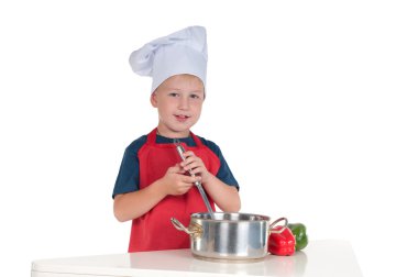 Little boy cooking clipart