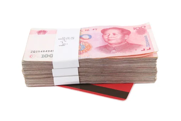 Çin rmb ve hesap cüzdanı — Stok fotoğraf