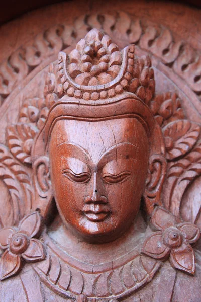 Statue bouddha en bois — Photo