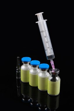Syringe and vials clipart