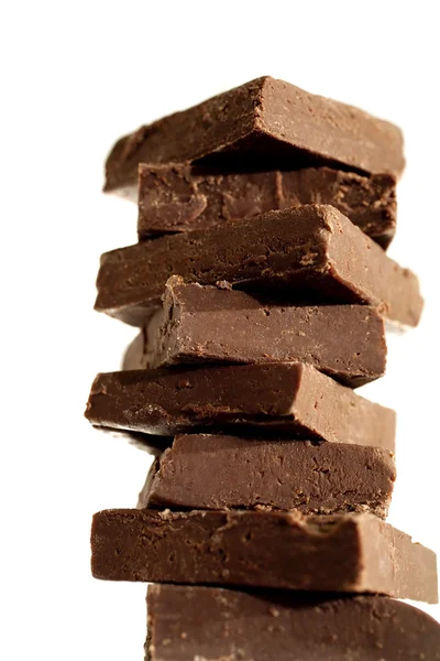 Pilha de chocolate Fudge — Fotografia de Stock