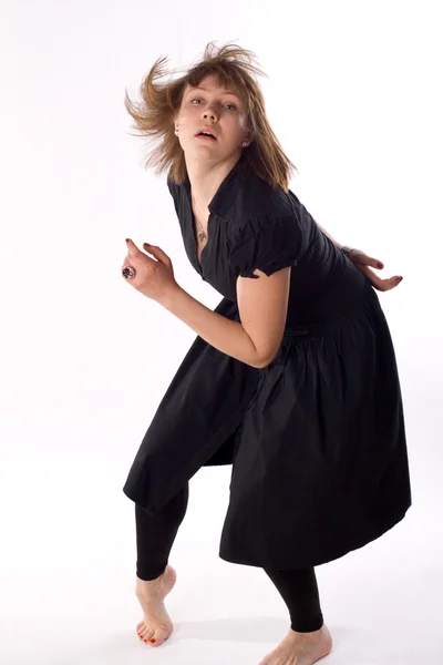 スタジオで踊る女 — ストック写真