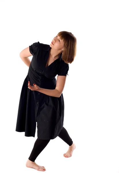 Kobieta tańcząca w studio — Zdjęcie stockowe