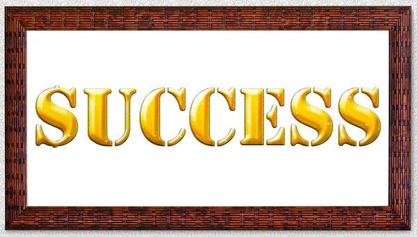 Gold word success in a frame. — Stock Photo, Image