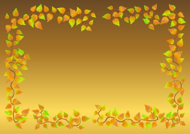 Autumn leaf frame. Vector. clipart