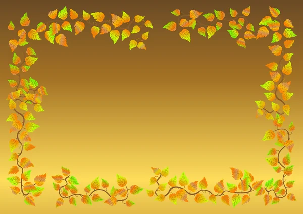 Autumn leaf frame. Vector. — Stock Vector