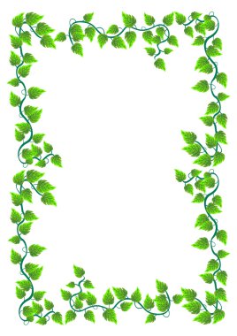 Floral frame with leafs. Vector. clipart