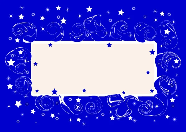 Tarjeta con estrellas y diseño de borde giratorio. Ilustración vectorial . — Vector de stock