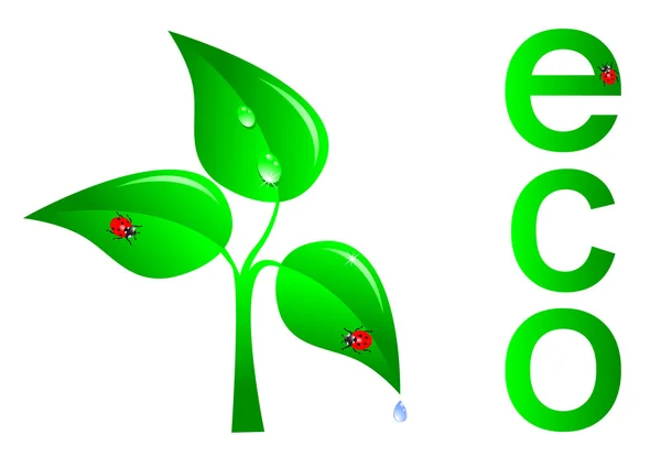 Árbol verde, concepto de ecología. Vector . — Vector de stock