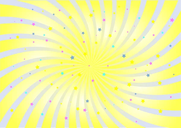 Remolino abstracto en color amarillo. Ilustración vectorial . — Vector de stock