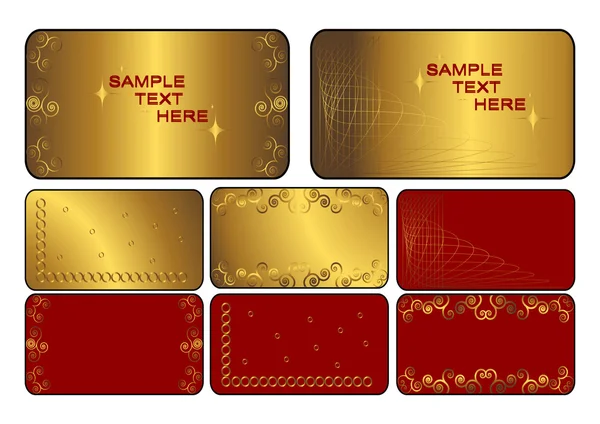 Set di carte d'oro. Vettore . — Vettoriale Stock