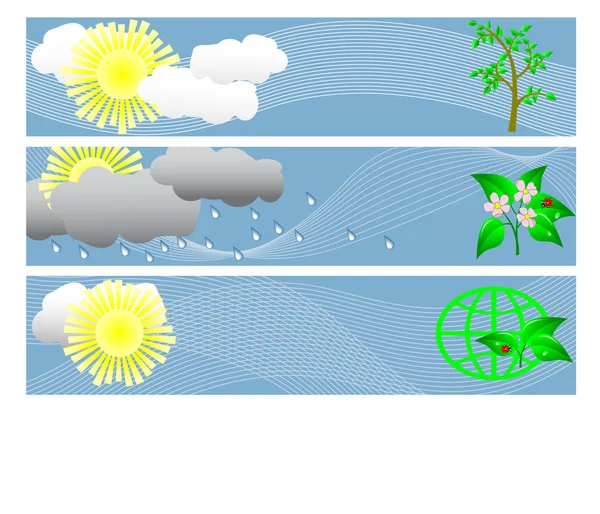 Clima y ecología. Ilustración vectorial . — Vector de stock