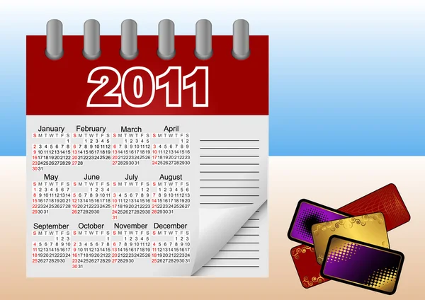 Значок календаря на 2011 год. Векторная иллюстрация . — стоковый вектор