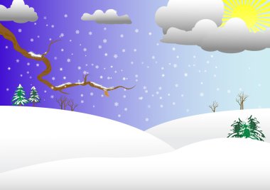 Winter landscape. Vector illustration. clipart