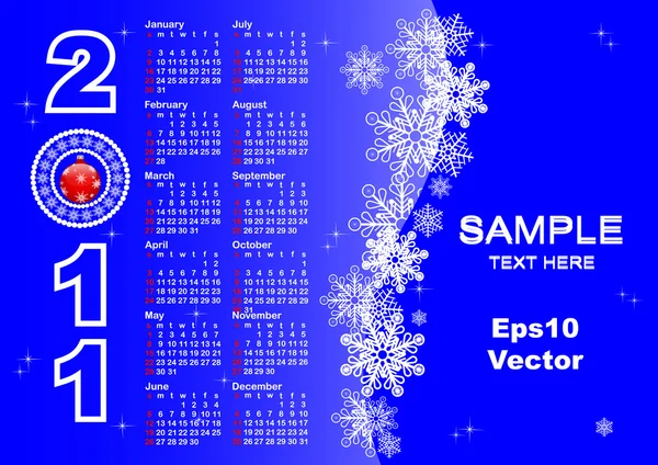 Calendario para 2011 año. vector 10eps . — Vector de stock