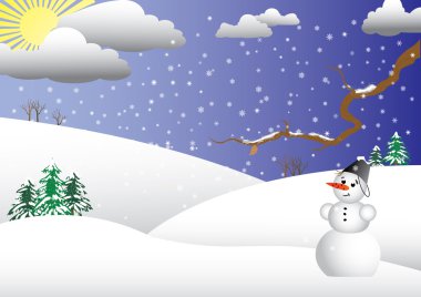 Snowman.vector. clipart