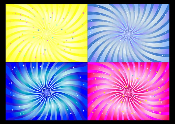 Set sfondo a spirale. illustrazione vettoriale . — Vettoriale Stock
