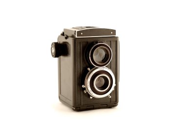 Old black film camera clipart