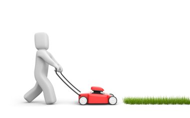 Person mow a grass clipart