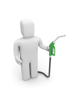 Person with petrol pump clipart