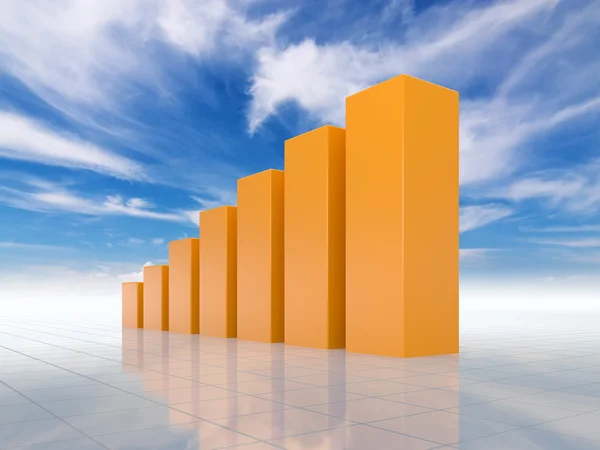 Business graph - growth to sky — Stock Photo, Image