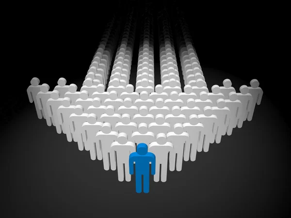 Crowd in arrow form — Stock Photo, Image