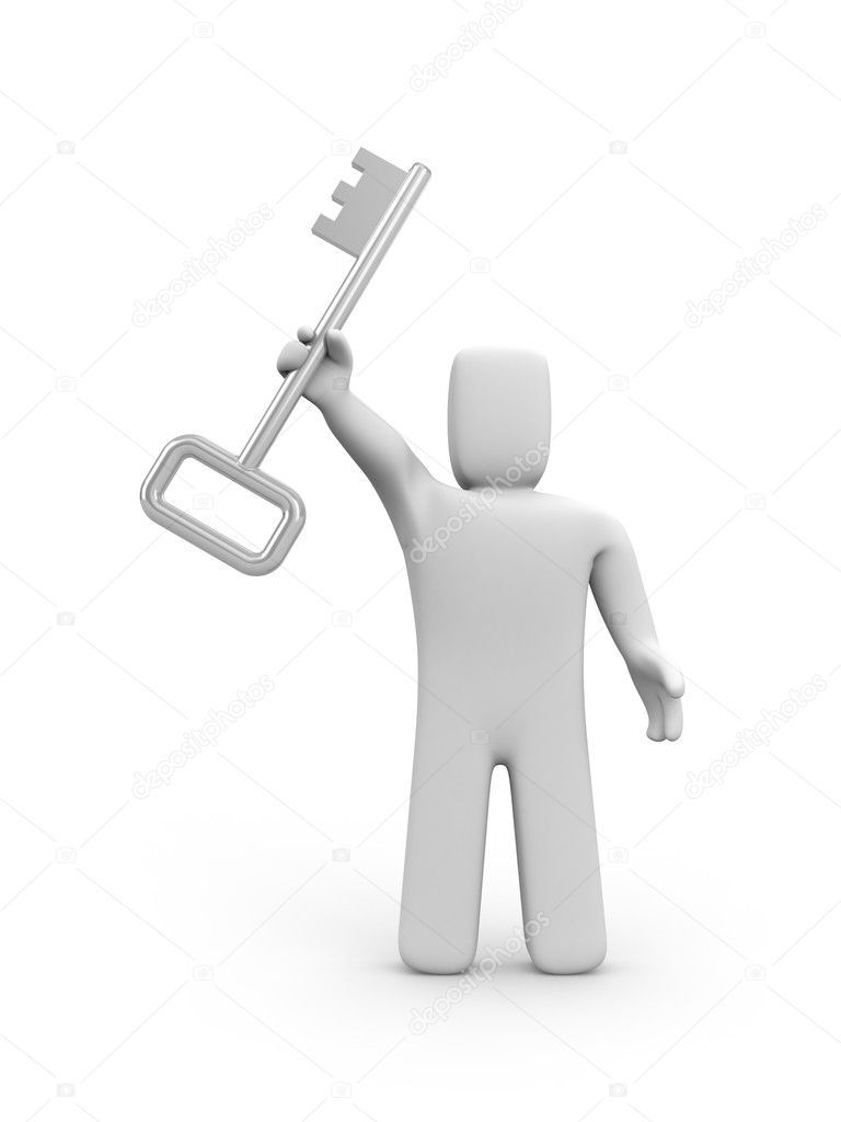 Person hold key