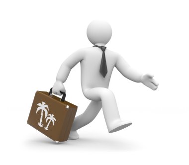 The businessman hastens to vacation clipart