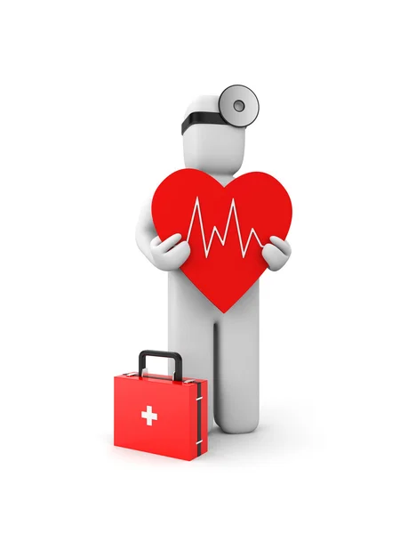 Médico con corazón — Foto de Stock