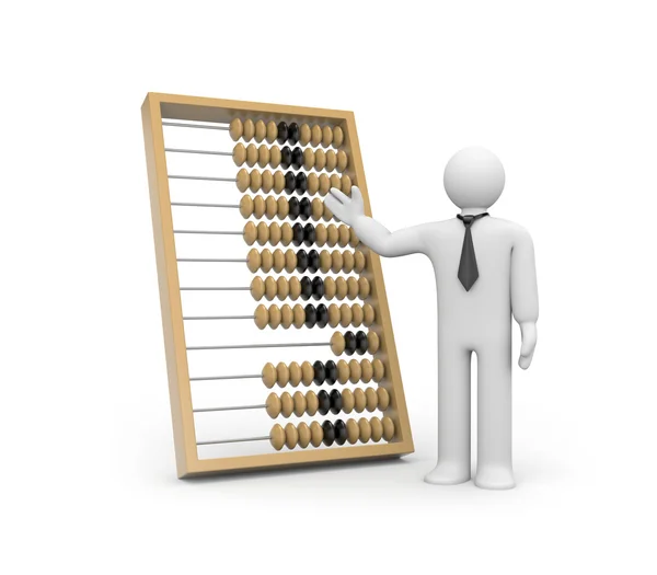 Zakenman met abacus — Stockfoto