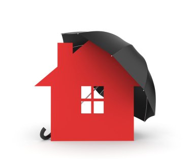 Umbrella and house symbol clipart