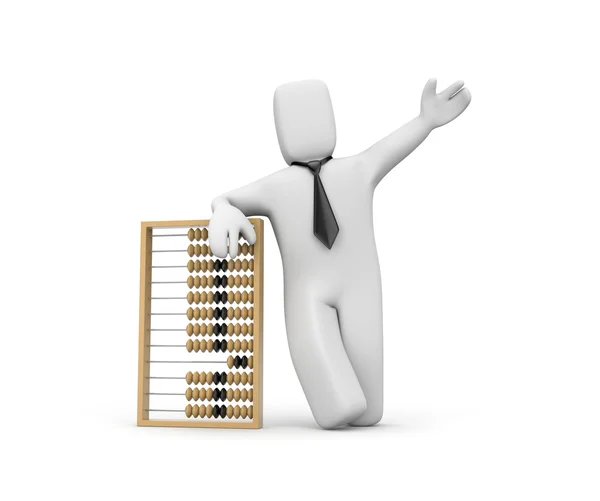 Zakenman en abacus — Stockfoto