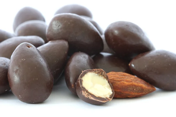 Almond in chocolate — Stock Photo, Image