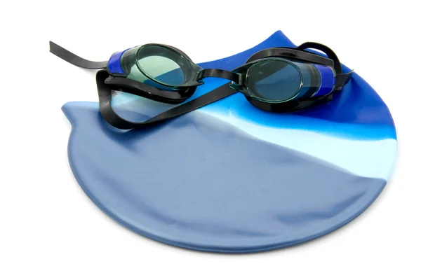 Óculos de proteção com touca de banho — Fotografia de Stock